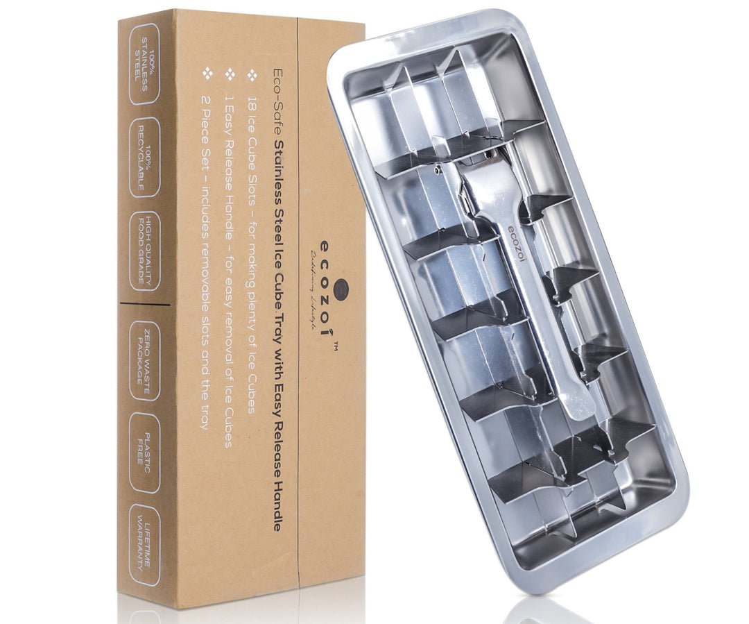 Stainless Steel Ice Cube Tray With Easy Release Handle, Vintage Designe