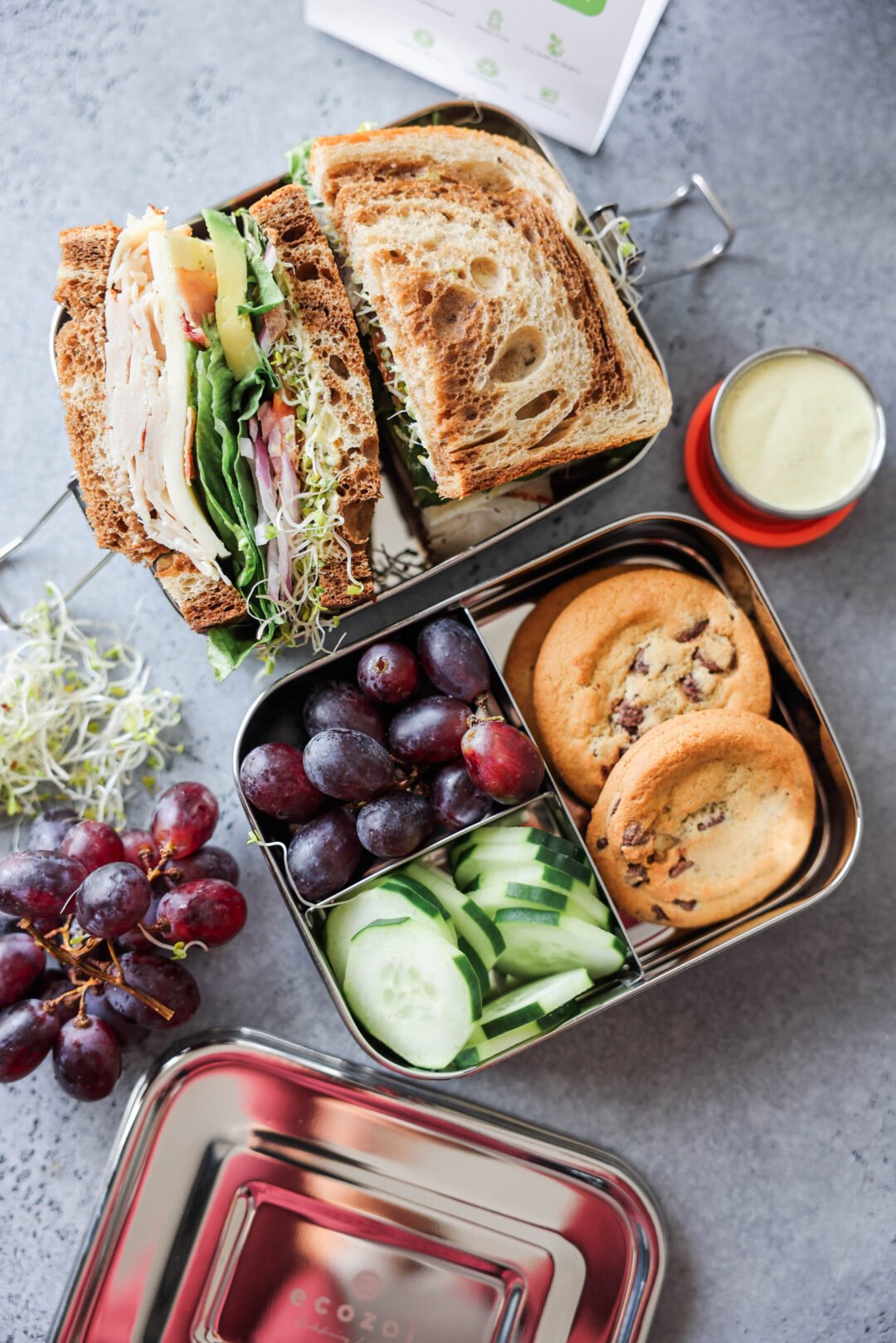 STAINLESS STEEL LUNCH BOX, 2 TIER Leak Proof, 3 COMPARTMENTS, 1700 ML - Image 3